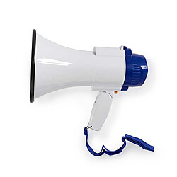 Alpexe Mégaphone | 10 W | Portée de 250 m | Microphone Intégré | Blanc/Bleu