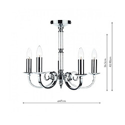 Luminaire Center Suspension Murray Chrome poli 5 ampoules 36,5cm pas cher