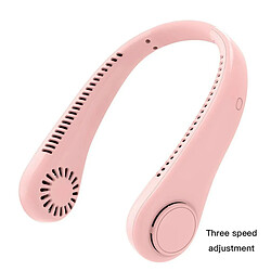 (Rose) Mini Ventilateur de Cou Suspendu Ventilateur de Tour de Cou Portable Sans Lame Affichage Numérique Refroidisseur d'Air de Puissance Ventilateurs Électriques Rechargeables USB Été Nouveau