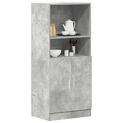 vidaXL Armoire de cuisine gris béton 57x41,5x131,5 cm bois ingénierie