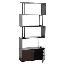 Acheter Decoshop26 Bibliothèque séparateur de pièce étagère de séjour compartiment de rangement avec porte 183 x 80 cm MDF marron foncé 04_0005896