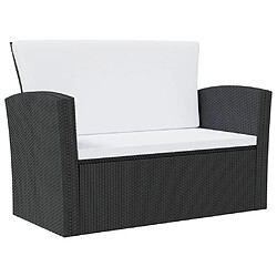 Avis Maison Chic Salon de jardin 8 pcs + coussins - Mobilier/Meubles de jardin - Table et chaises d'extérieur Résine tressée Noir -MN32962