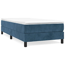 Maison Chic Lit Adulte - Lit simple Lit à sommier tapissier avec matelas moelleux - Meuble de Chambre - Bleu foncé 90x200 cm -MN61025