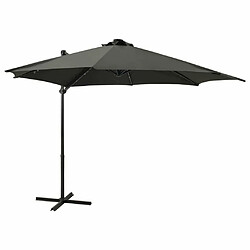 Maison Chic Parasol Jardin | Parasol déporté avec mat et lumières LED Anthracite 300 cm - GKD85097