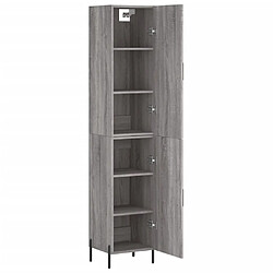 Avis vidaXL Buffet haut Sonoma gris 34,5x34x180 cm Bois d'ingénierie