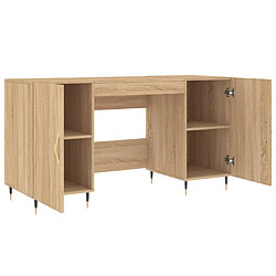 Maison Chic Bureau,Table de travail,bureau de travail pour chambre chêne sonoma 140x50x75 cm bois d'ingénierie -GKD39487 pas cher