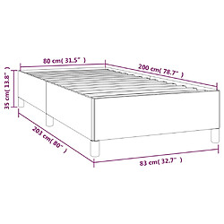 vidaXL Cadre de lit sans matelas noir 80x200 cm tissu pas cher