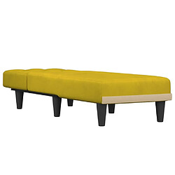 Avis Maison Chic Chaise longue Jardin| Bain de soleil Relax | Transat jaune velours -GKD55957