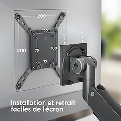 Acheter ONKRON Bras Articulé Écran PC et TV de 17 - 57 Pouces, Support Ecran Gaz Ressort jusqu'à 27 kg - Porte Ecran PC VESA 75x75 - 200x200/Support Ecran PC Bureau Inclinable Pivotant Rotatif G130-B Noir