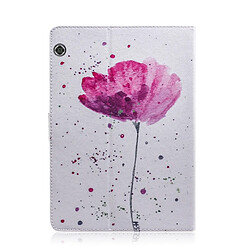 Avis Wewoo Housse Coque Étui en cuir à rabat horizontal pourpre avec motif orchidées pour Huawei MediaPad T5avec supportfente carte et porte-monnaie