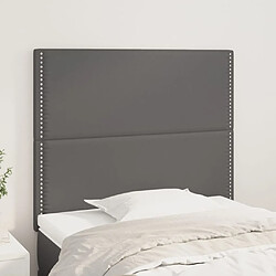 Maison Chic Lot de 2 Têtes de lit design pour chambre - Décoration de lit Gris 100x5x78/88 cm Similicuir -MN41112