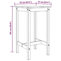 vidaXL Ensemble de bar 3 pcs Bois de pin massif pas cher