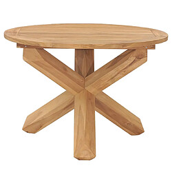 vidaXL Table à dîner de jardin Ø110x75 cm Bois de teck massif