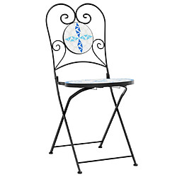 Acheter vidaXL Chaises de bistro pliables lot de 2 bleu et blanc céramique