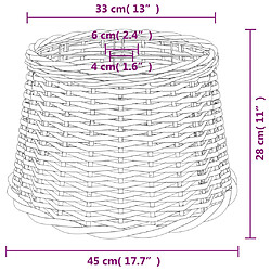 vidaXL Abat-jour de plafonnier blanc Ø45x28 cm osier pas cher