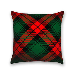 Alter Coussin avec impression numérique, 100% Made in Italy, Coussin de canapé décoratif, amovible et lavable, Modèle de Noël vintage - Tartan, 40x40x5 cm