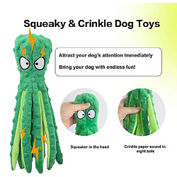 Shxx Dog Squeaky Toys Octopus - Pas de rembourrage Crinkle Peluche Jouets pour chien pour chiot Dentition, Jouets à mâcher interactifs durables pour chiens de petite à moyenne taille Trai