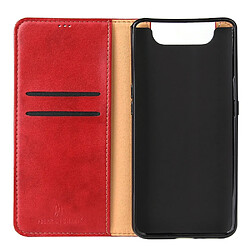 Acheter Wewoo Housse Coque Étui en cuir à rabat horizontal PU avec texture + derme porte-cartes et pour Galaxy A80 rouge