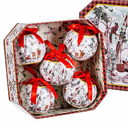 BigBuy Christmas Boules de Noël Multicouleur Papier Polyfoam animaux 7,5 x 7,5 x 7,5 cm (5 Unités)