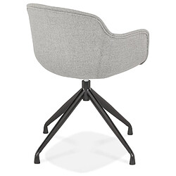 Acheter Alterego Chaise design avec accoudoirs 'SWAN' en tissu gris