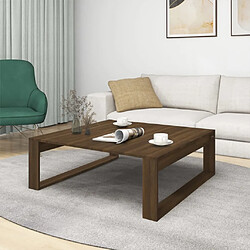 Avis Maison Chic Table basse pour salon | Table à café Chêne marron 100x100x35 cm Bois d'ingénierie -GKD85409