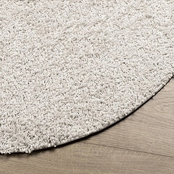 Avis vidaXL Tapis shaggy PAMPLONA poils longs moderne crème Ø 80 cm