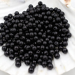 130pcs 8mm ronde en plastique imitation perle entretoise perles bricolage artisanat noir