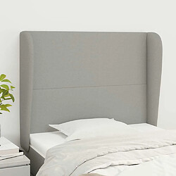 Maison Chic Tête de lit scandinave avec oreilles,meuble de chambre Gris clair 83x23x118/128 cm Tissu -MN30180