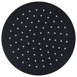 vidaXL Pomme de douche pluie Acier inoxydable 20 cm Ronde Noir