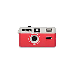 Appareil photo argentique compact 24x36 Ilford Sprite II Argent et rouge Réutilisable