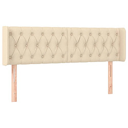 Maison Chic Tête de lit scandinave avec oreilles,meuble de chambre Crème 163x16x78/88 cm Tissu -MN41128