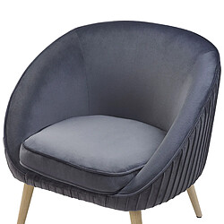 Beliani Fauteuil TROMSO Velours Gris pas cher