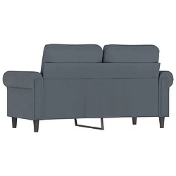 Maison Chic Canapé à 2 places,Sofa de Salon,Canapé droit Gris foncé 120 cm Velours -GKD270721 pas cher