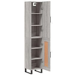 Avis vidaXL Buffet haut Sonoma gris 34,5x34x180 cm Bois d'ingénierie