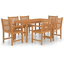 Salle à manger de jardin 7 pcs,Table et chaise à dîner Bois de teck massif -MN45131