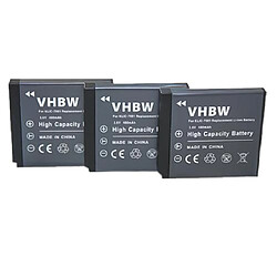 vhbw 3x Batteries compatible avec Ordro DC-T200 appareil photo APRN (480mAh, 3,6V, Li-ion)