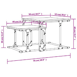 vidaXL Table basse gigogne 2 pcs noir bois d'ingénierie pas cher