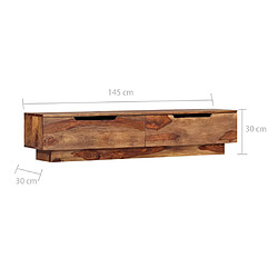 Helloshop26 Meuble télé buffet tv télévision design pratique 145 cm bois de sesham massif 2502076 pas cher