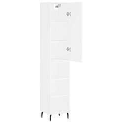 Avis vidaXL Buffet haut Blanc 34,5x34x180 cm Bois d'ingénierie