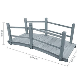 Avis vidaXL Pont de jardin Gris 140x60x56 cm Bois de sapin massif