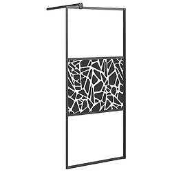 Maison Chic Paroi de douche | Écran de douche | Cloison de douche 80x195 cm Verre ESG avec design de pierre Noir -GKD73118