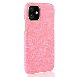 Wewoo Coque Rigide Pour iPhone 11 antichoc Crocodile Texture PC + Etui en PU rose