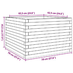 vidaXL Jardinière 70x70x45,5 cm bois de pin massif pas cher