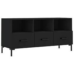 vidaXL Meuble TV noir 102x36x50 cm bois d'ingénierie