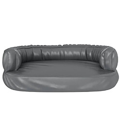 Avis vidaXL Lit pour chien ergonomique Mousse Gris 60x42 cm Similicuir