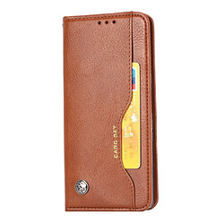 Etui en PU auto-absorbé cool marron pour votre Xiaomi Redmi Note 9 Pro/Note 9 Pro Max/Note 9S