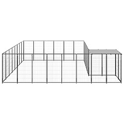 Helloshop26 Chenil extérieur cage enclos parc animaux chien 15,73 m² 110 cm acier noir 02_0000498