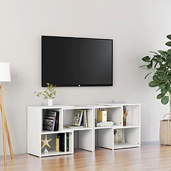 Maison Chic Meuble TV scandinave - Banc TV pour salon Blanc brillant 104x30x52 cm Aggloméré -MN95310