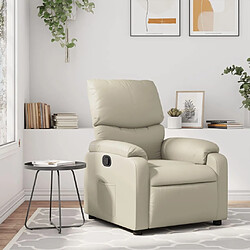 Maison Chic Fauteuil inclinable,Fauteuil luxe de relaxation Crème Similicuir -MN29996