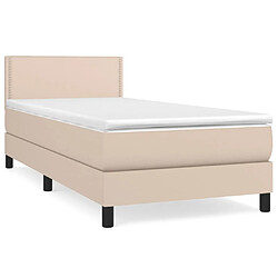 Maison Chic Structures de lit + matelas,Lit à sommier tapissier avec matelas Cappuccino 80x200 cm -MN82230